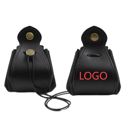 Vintage PU Leather Drawstring Dice Pouch & Coin Satchel