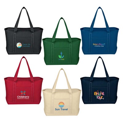 Full Color Large 24 Oz. Recycled Cotton Yacht Tote Bag