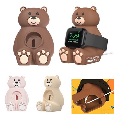 Cute Bear Smartwatch Charger Stand