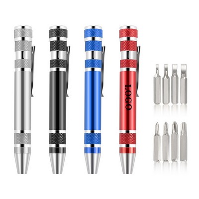 Aluminum Tool Pen 8-in-1 Screwdriver DIY Repair Tools