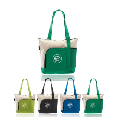 Zipper Polyester Tote Bags
