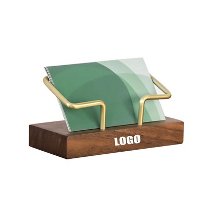 Luxurious Black Walnut And Brass Business Card Holder