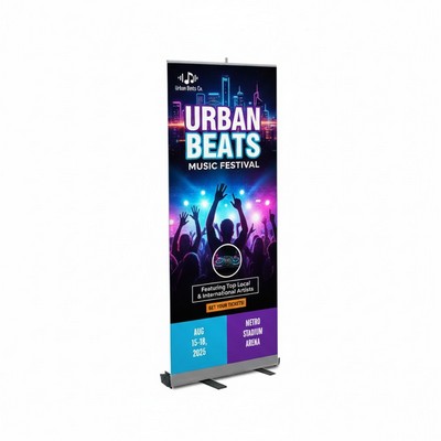 Monza Fx Retractable Banner Stand Kit, Fabric, 33"W x 80"H