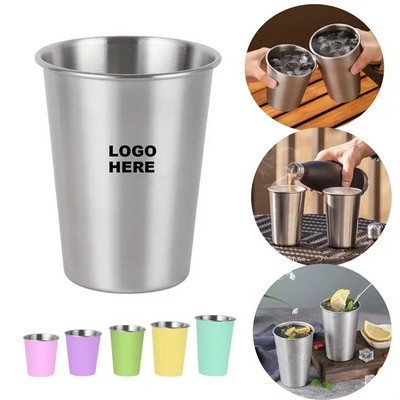 12 oz. Stainless Steel Pint Cup Metal Drinking Glasses