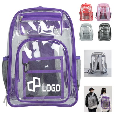 Transparent Clear Backpack W/ Side Pockets