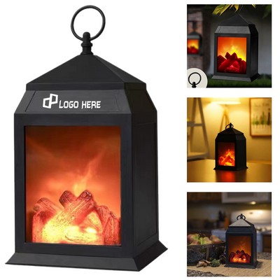 Simulated Flame Fireplace Lantern
