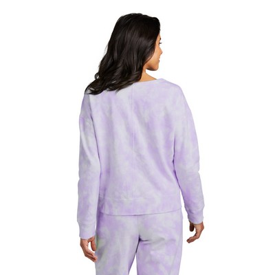 Port & Company® Women's Beach Wash Cloud Tie-Dye V-Neck Sweatshirt