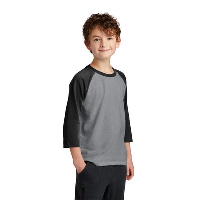 Port & Company Youth Core Blend 3/4-Sleeve Raglan Tee