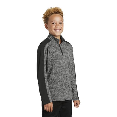 Sport-Tek Youth PosiCharge Electric Heather Colorblock 1/4-Zip Pullover