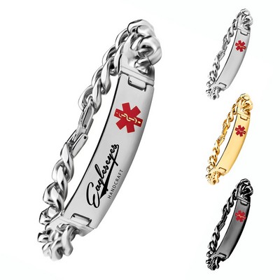 Waterproof Stainless Steel Medical ID Bracelet