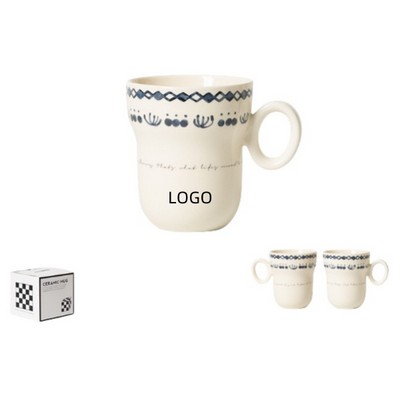 11.84Oz Ink Flowers Coffee Cup