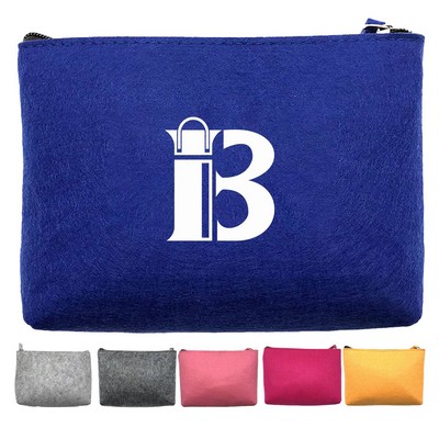 Felt Fiber Makeup Pouch Organizer Pen Gadgets Case