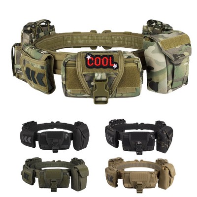Combat Belt with Tactical Molle Pouches