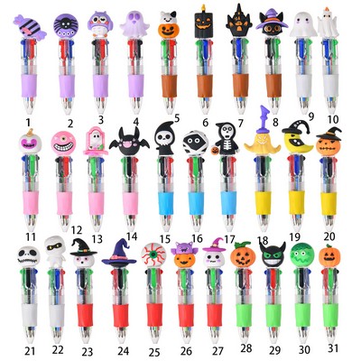 Cute Cartoon Halloween Four Color Pocket Pens