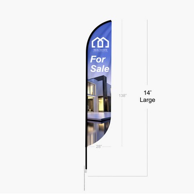 14' Feather Convex Flag Single Sided