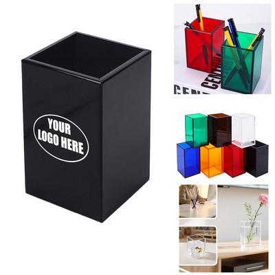 Transparent Colored Acrylic Pen Holder