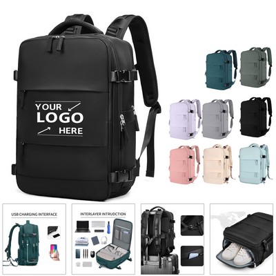 Large Capacity Travel Backpack W/ USB Charging Port