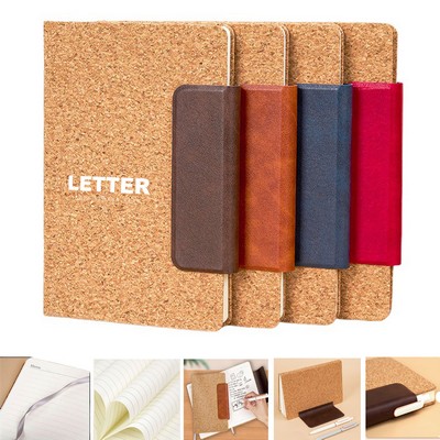A5 Magnetic Buckle Cork Cover Notebook