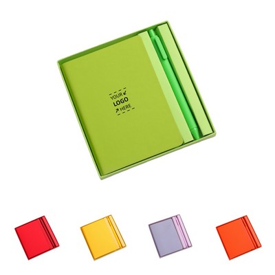 A6 Lined Leather Notebook & Pen Set Business Gift