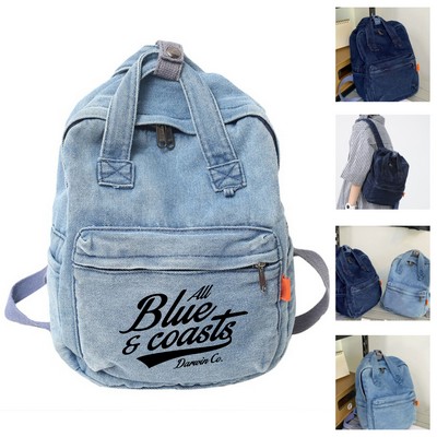 Denim and Canvas Backpack