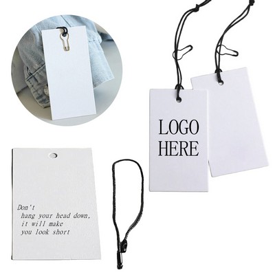 Custom 300gsm Glossy Hang Tag with White Neck Cord