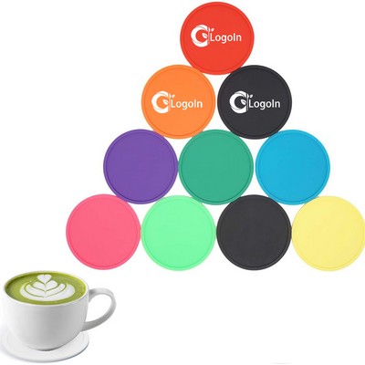 Colorful 3.6" Non Slip Silicone Coaster Heat Insulation