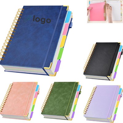 B5 Custom PU Covered Spiral Notebook w/300 Sheet
