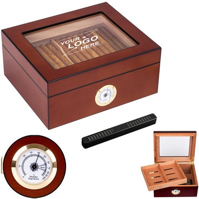 Cigar Humidor for 30-50 Humidifier and Hygrometer