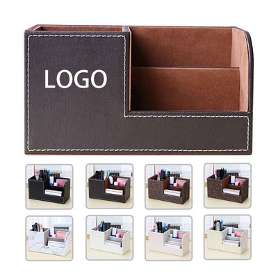 PU Leather Desktop Organizer