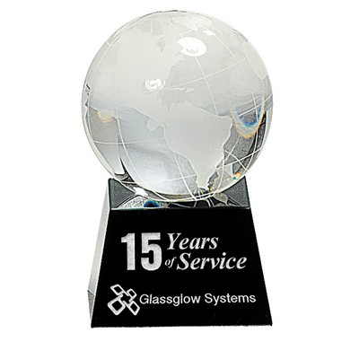 3" Crystal Globe on Black Base