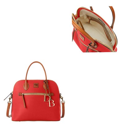 Dooney & Bourke Red Pebble Grain Large Domed Satchel Bag