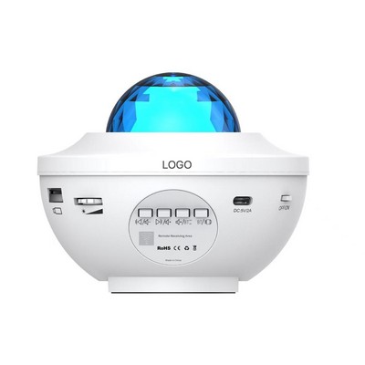 Mini Bowl Starry Sky Projector Lamp with USB Bluetooth Speaker Romantic Water Wave Atmosphere Light