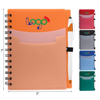 Tri-Pocket Notebook & Satin Pen
