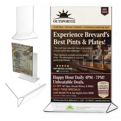 4" x 6" Acrylic Tabletop Displayette Tent Clear Sign Holder