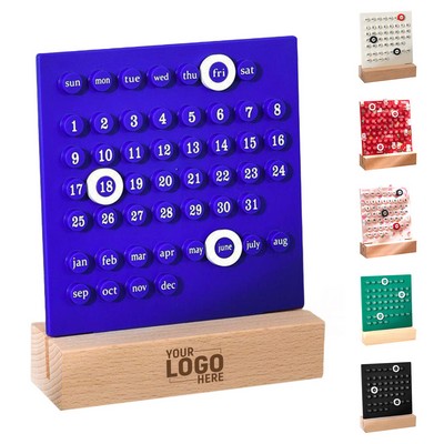 Wooden Desk Perpetual Calendar