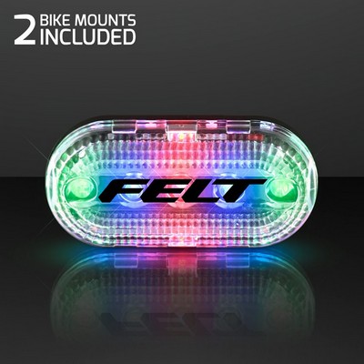 Multicolor Rear Bike Light, LED Bicycle Tail Light - PRINTED