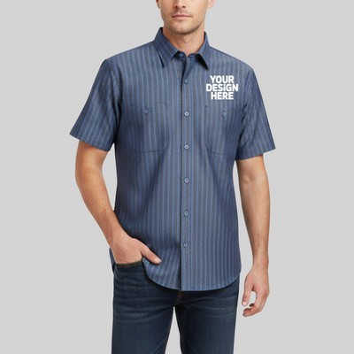 Red Kap® Short Sleeve Striped Industrial Work Shirt - XLR
