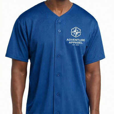 Button Front Jersey Moisture-wicking