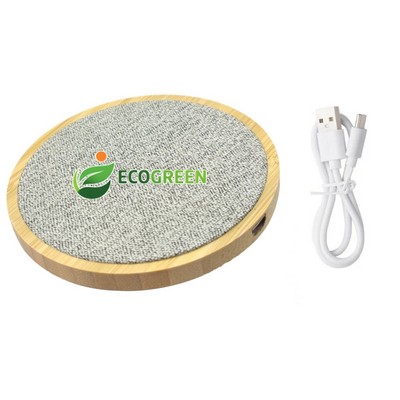 15W Round Bamboo Wireless Charger