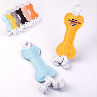 Bone Shaped Felt Dog Paw Chew Toy