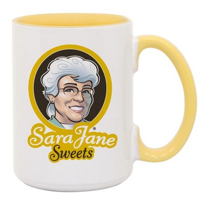15 oz. Ceramic Mug Inner/Handle Yellow - Orca