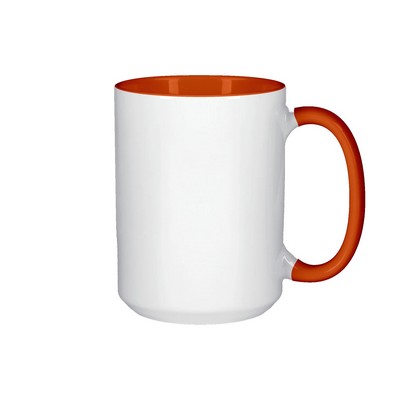 15 oz. Ceramic Mug Inner/Handle Orange - Orca