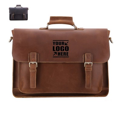 Genuine Leather Business Briefcase Messenger Shoulder Bag