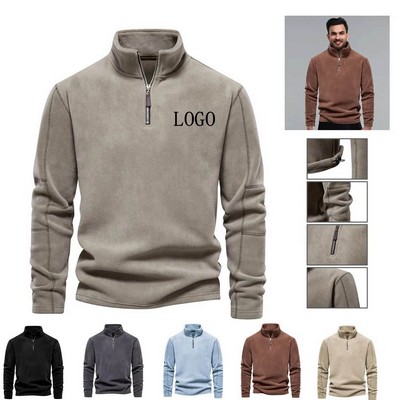 Men's Half-Zip Stand Collar Sweatshirt
