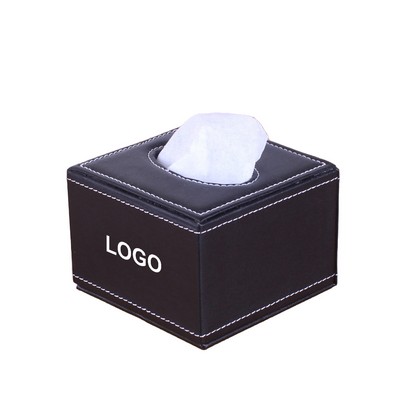 Fashion PU Leather Square Tissue Box Holder