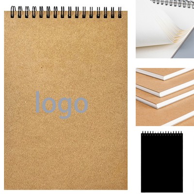 Professional 16K 120 Page Top Spiral Bound Kraft Hardcover Art Sketchbook