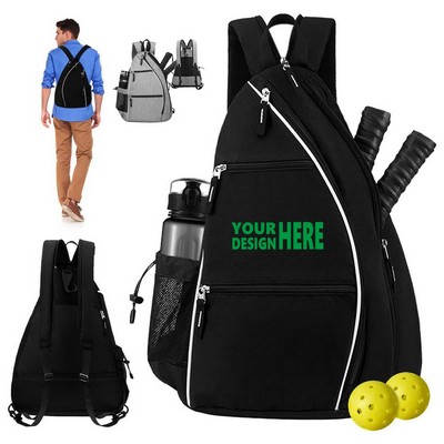 Pickleball Tennis Paddle Sling Bag Sport Backpack