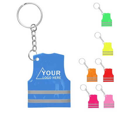 Reflective Safety Vest Keychain PVC Glow Effect