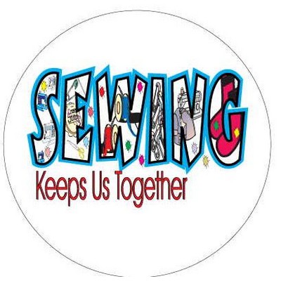 Sewing Slogan Round Metal Photo Magnet (2 1/2")