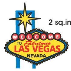 Las Vegas Sign Magnet w/ Full Magnetic Back (2 Square Inch)